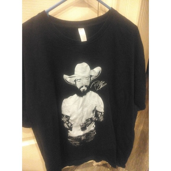 Premium Clothing Other - Post Malone Men's Black Cowboy Graphic Crew Neck T-Shirt XXL Cotton‎